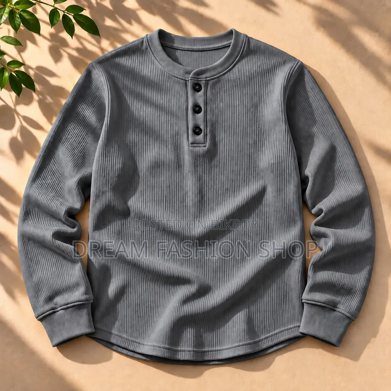 Stylish Placket Button Sweatshirt