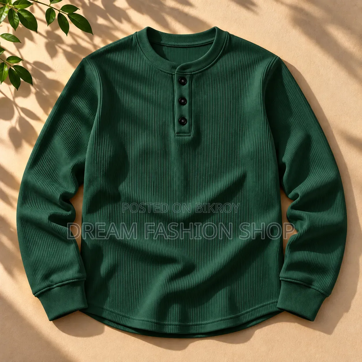 Stylish Placket Button Sweatshirt