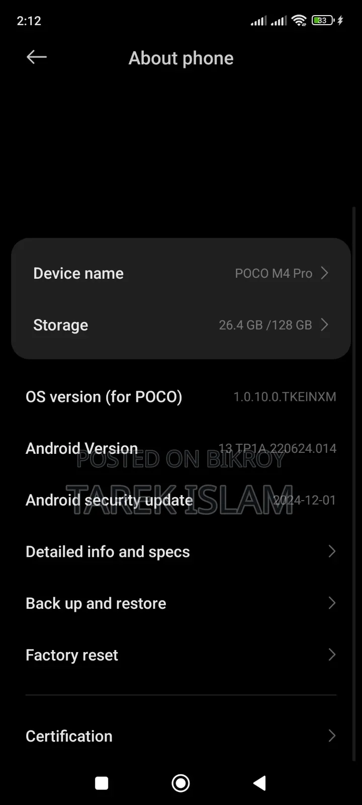 Xiaomi Poco M4 Pro 128 GB Black