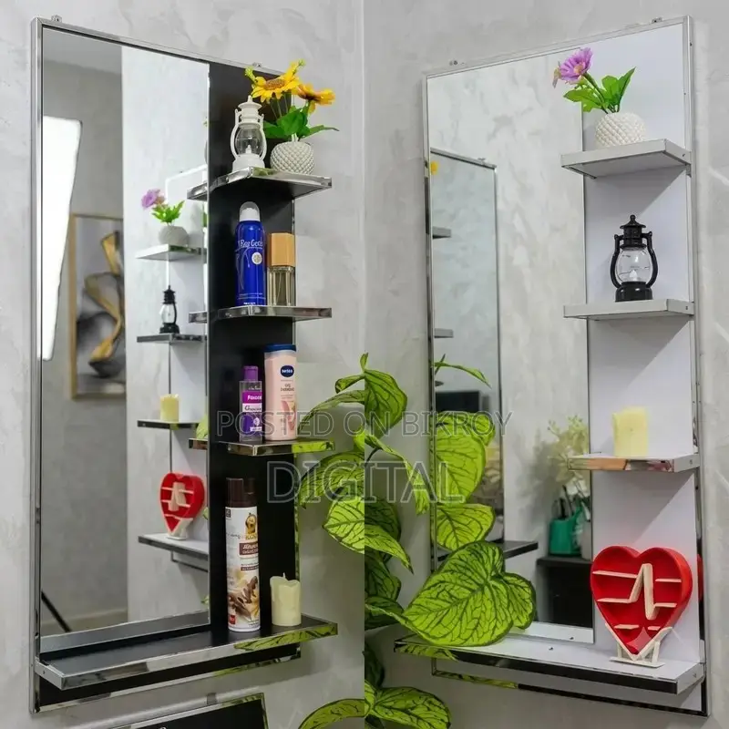 Wooden – Luxury Mirror Shelf and Luxury Book Shelf