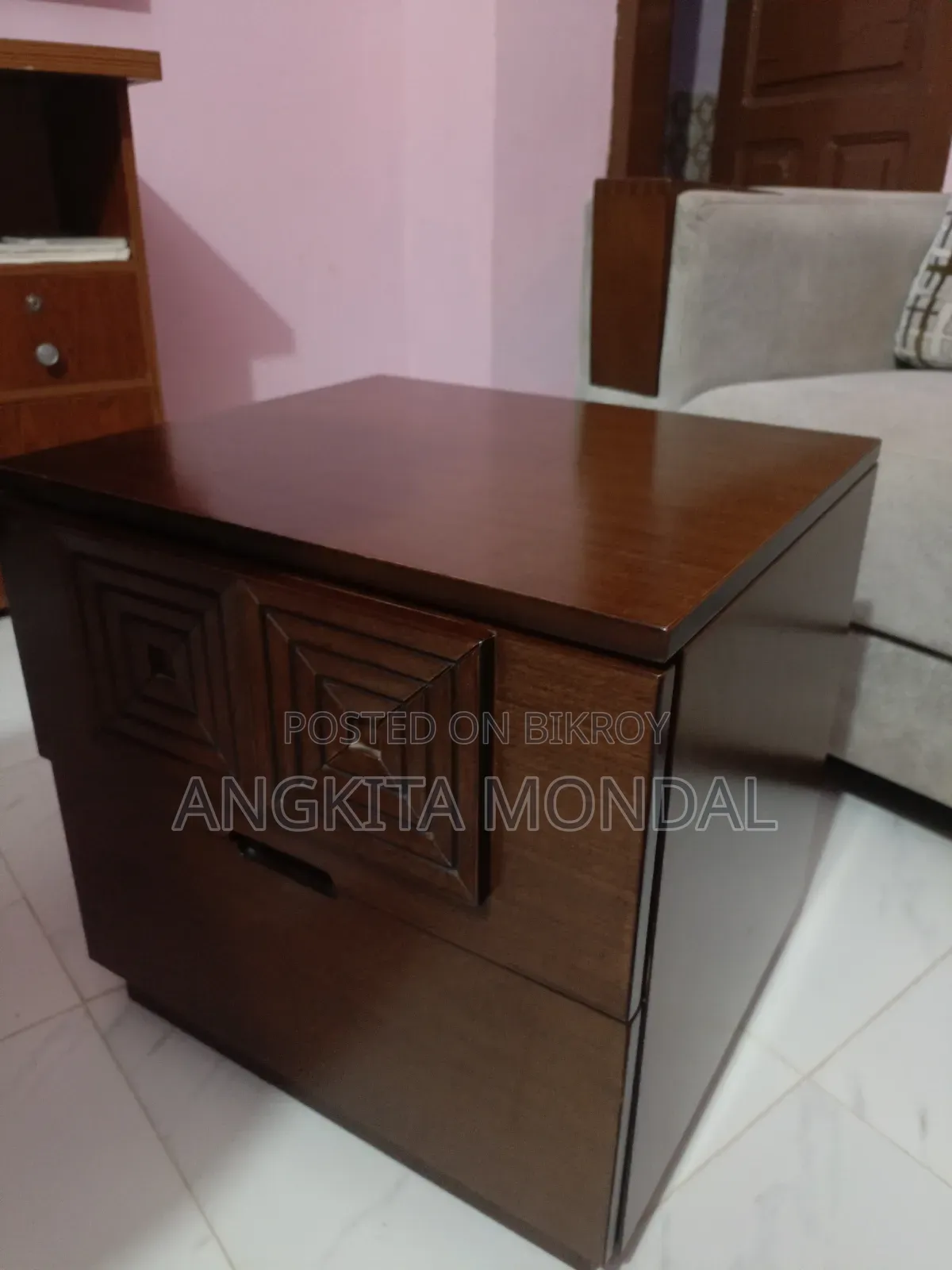 HATIL Wooden Side Table With Drawer