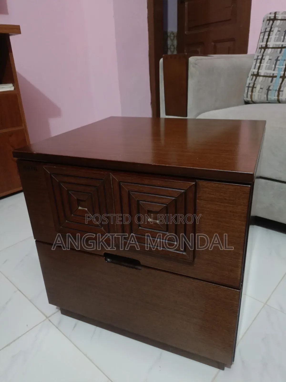 HATIL Wooden Side Table With Drawer