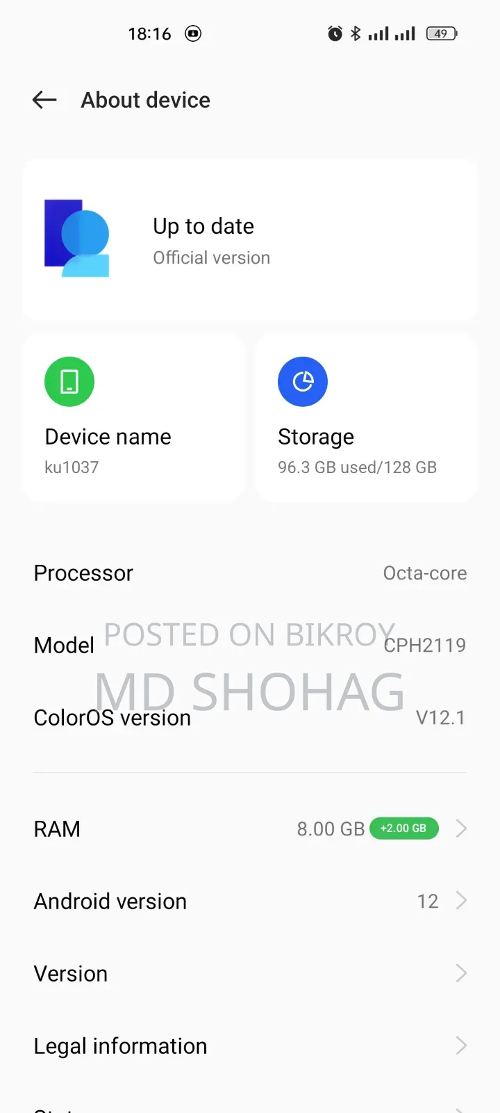 Oppo F17 Pro 128 GB Blue