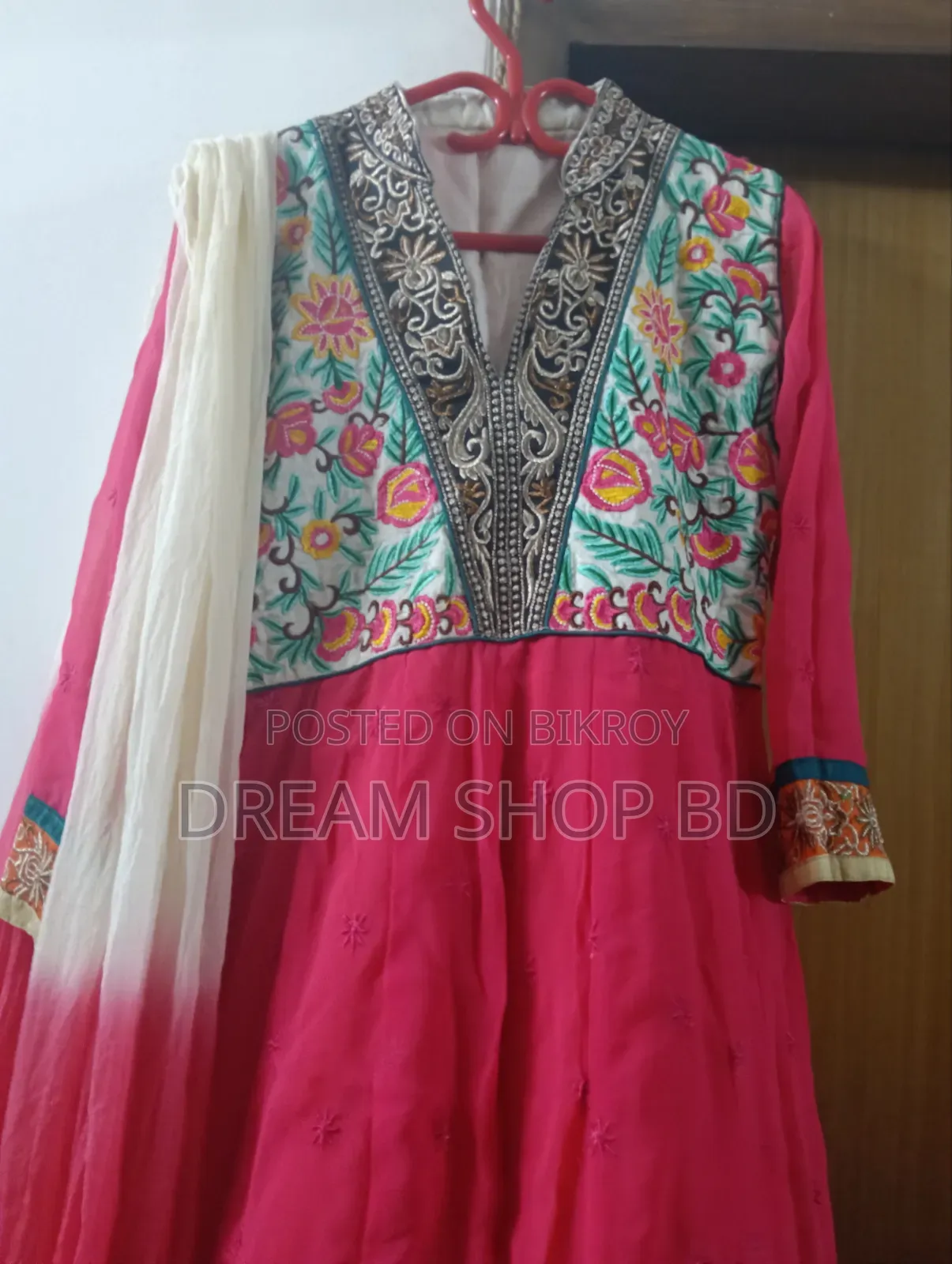 Elegant Georgette, Katan Floor Touch All-Over Embroidery Gown