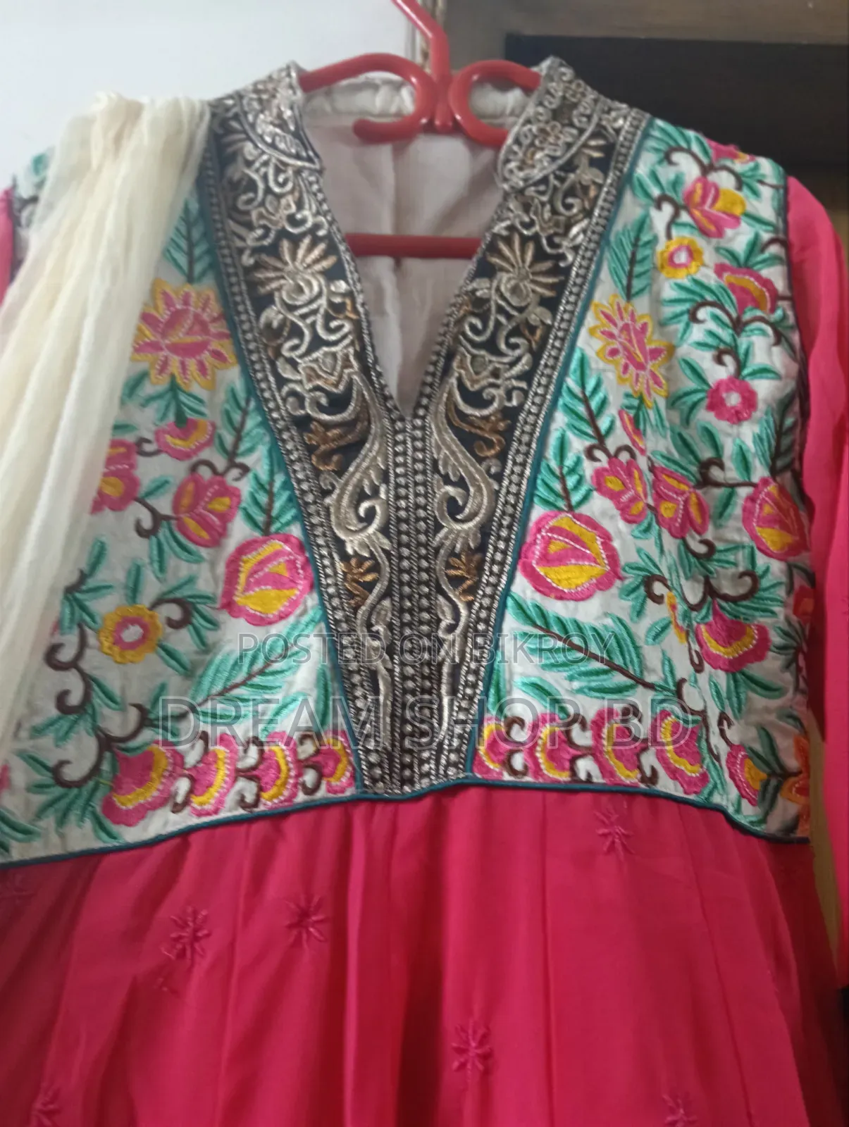 Elegant Georgette, Katan Floor Touch All-Over Embroidery Gown