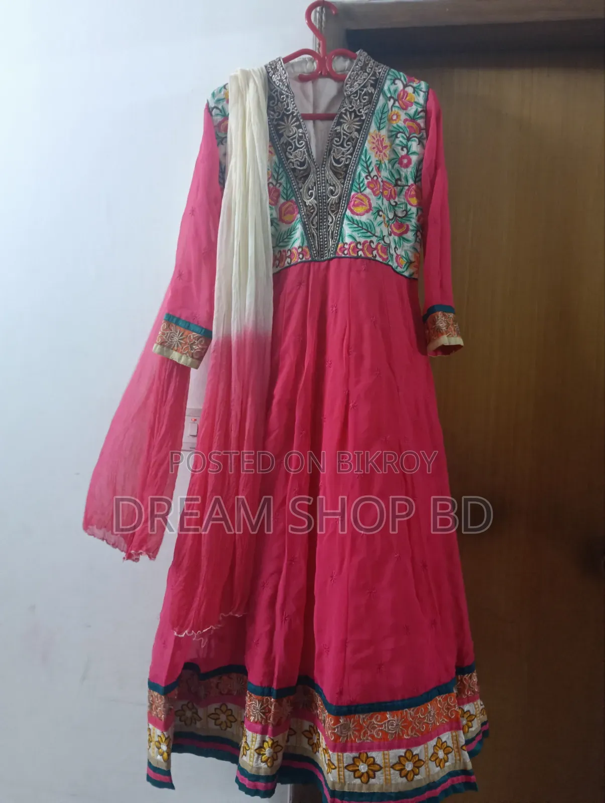 Elegant Georgette, Katan Floor Touch All-Over Embroidery Gown