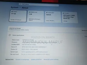 ল্যাপটপ আসুস ভিভোবুক X540SA 8GB AMD Ryzen 5 HDD 512GB