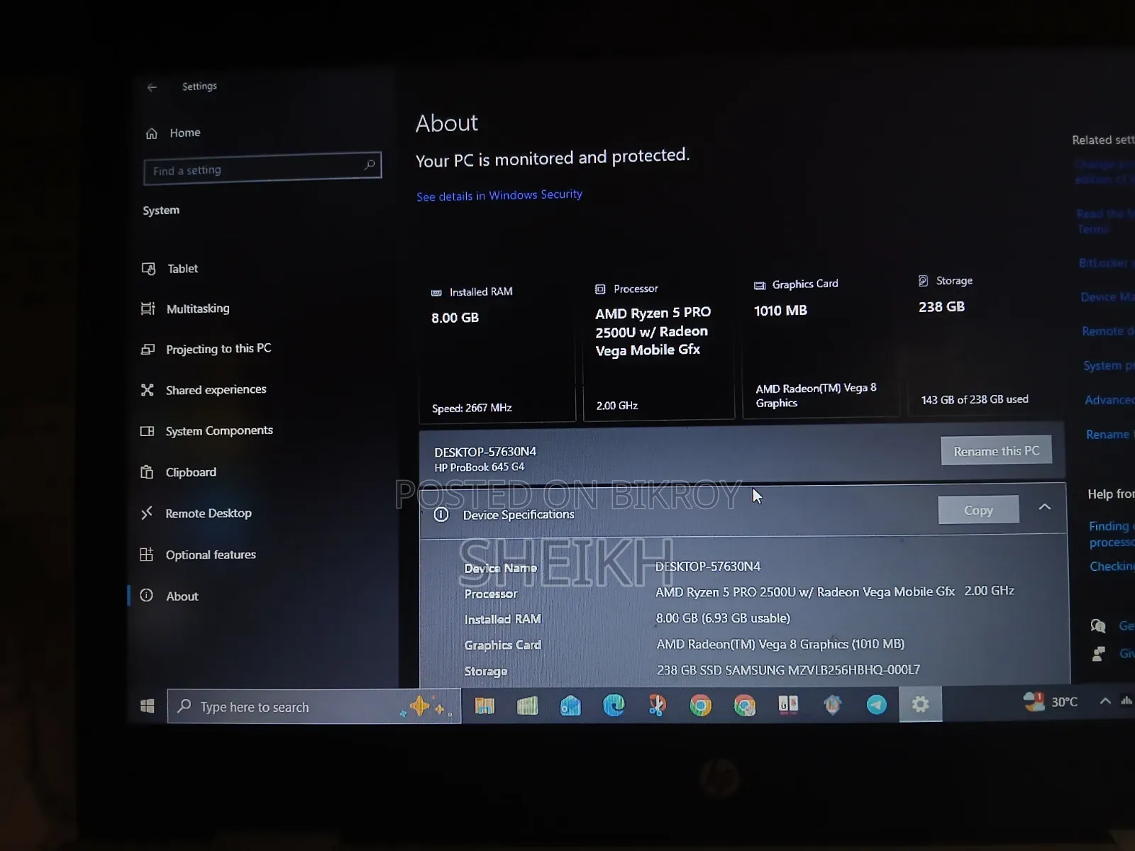 Laptop HP ProBook 645 G4 8GB AMD Ryzen 5 SSD 256GB