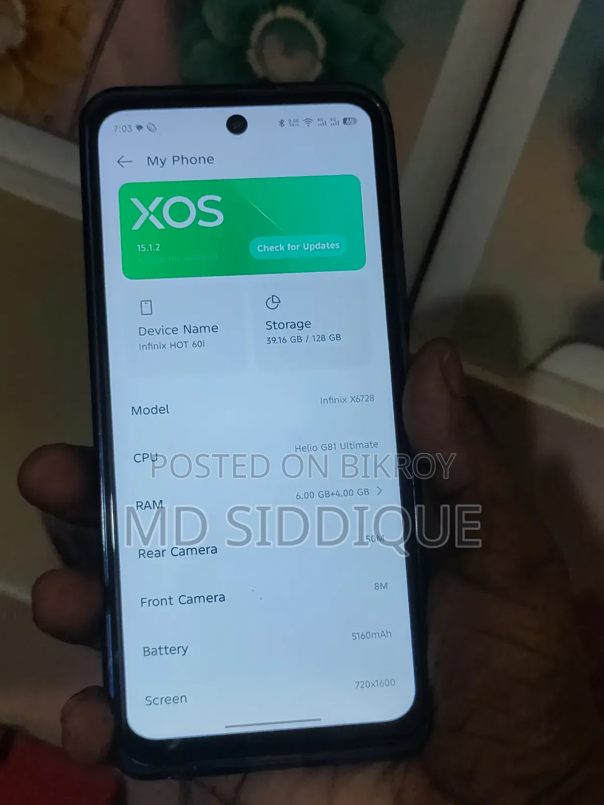 Infinix Hot 60i 128 GB Blue