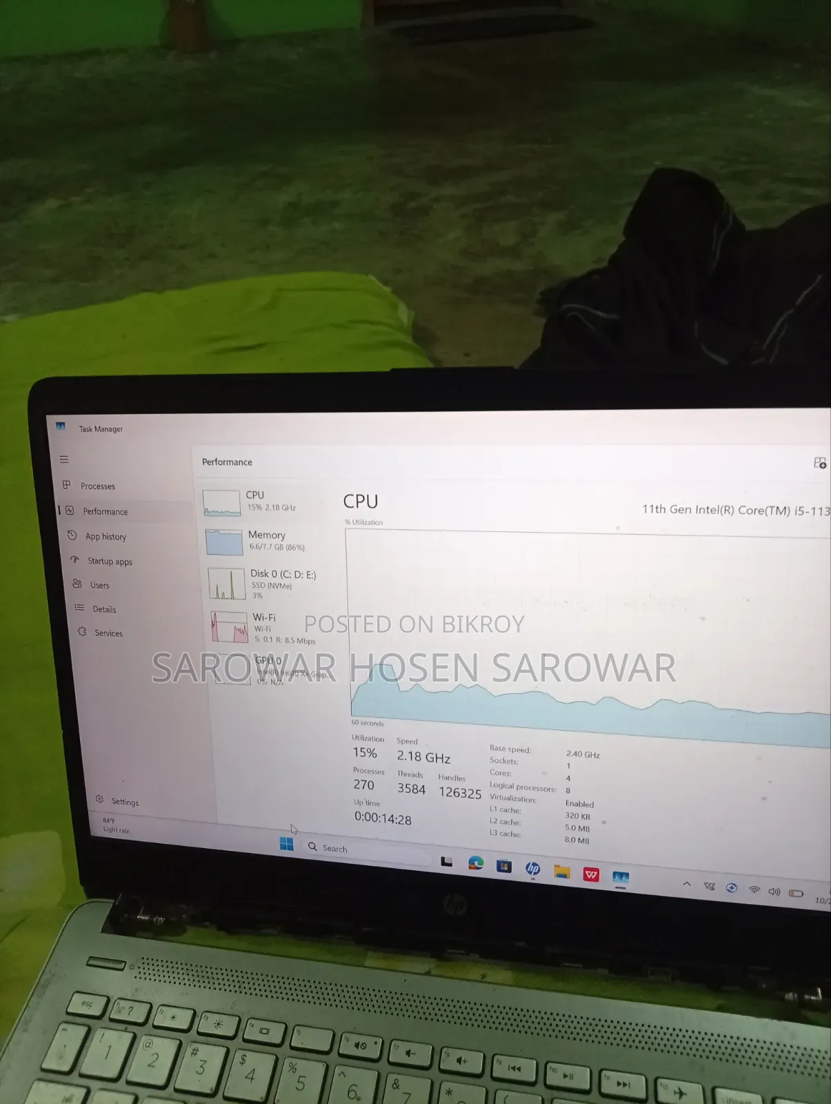 Laptop HP 14S 8GB Intel Core i5 SSD 512GB