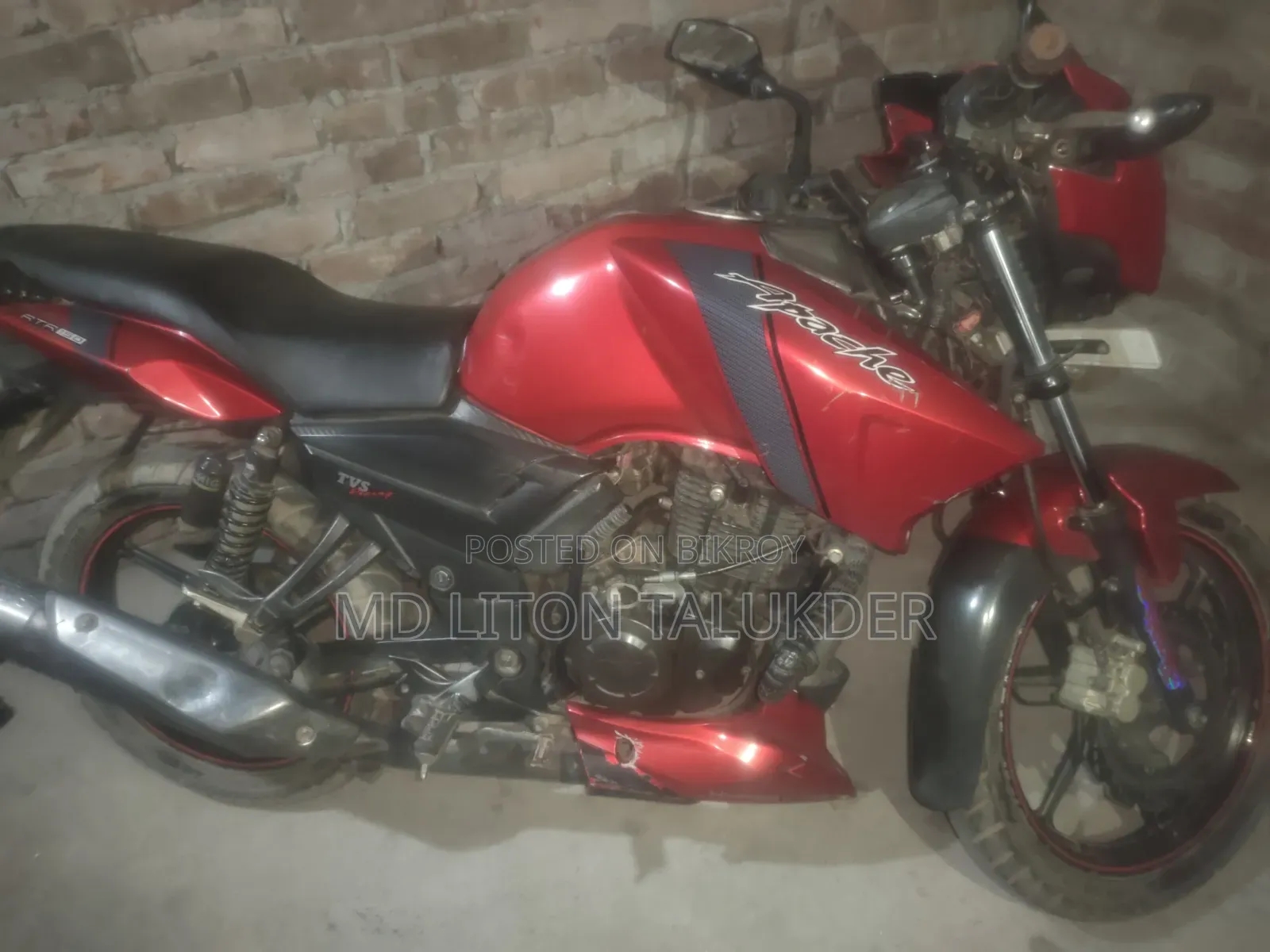 টিভিএস অ্যাপাচি আরটিআর ১৬০ টুভি ২০১৬ লাল