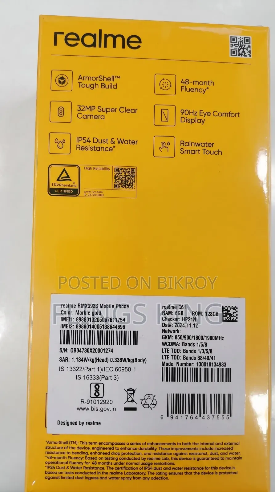 Realme C61 128 GB Gold