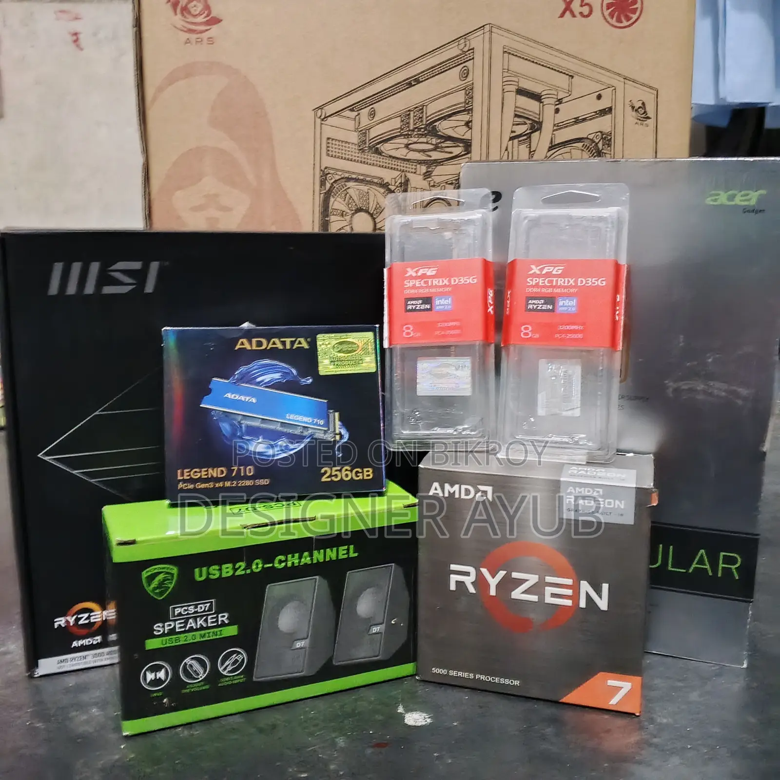 Desktop Computer MSI model 16GB AMD Ryzen 7 HDD 500GB