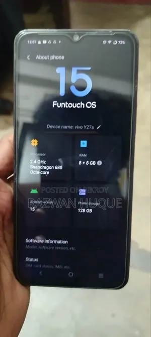 Vivo Y27s ১২৮ জিবি ব্ল্যাক