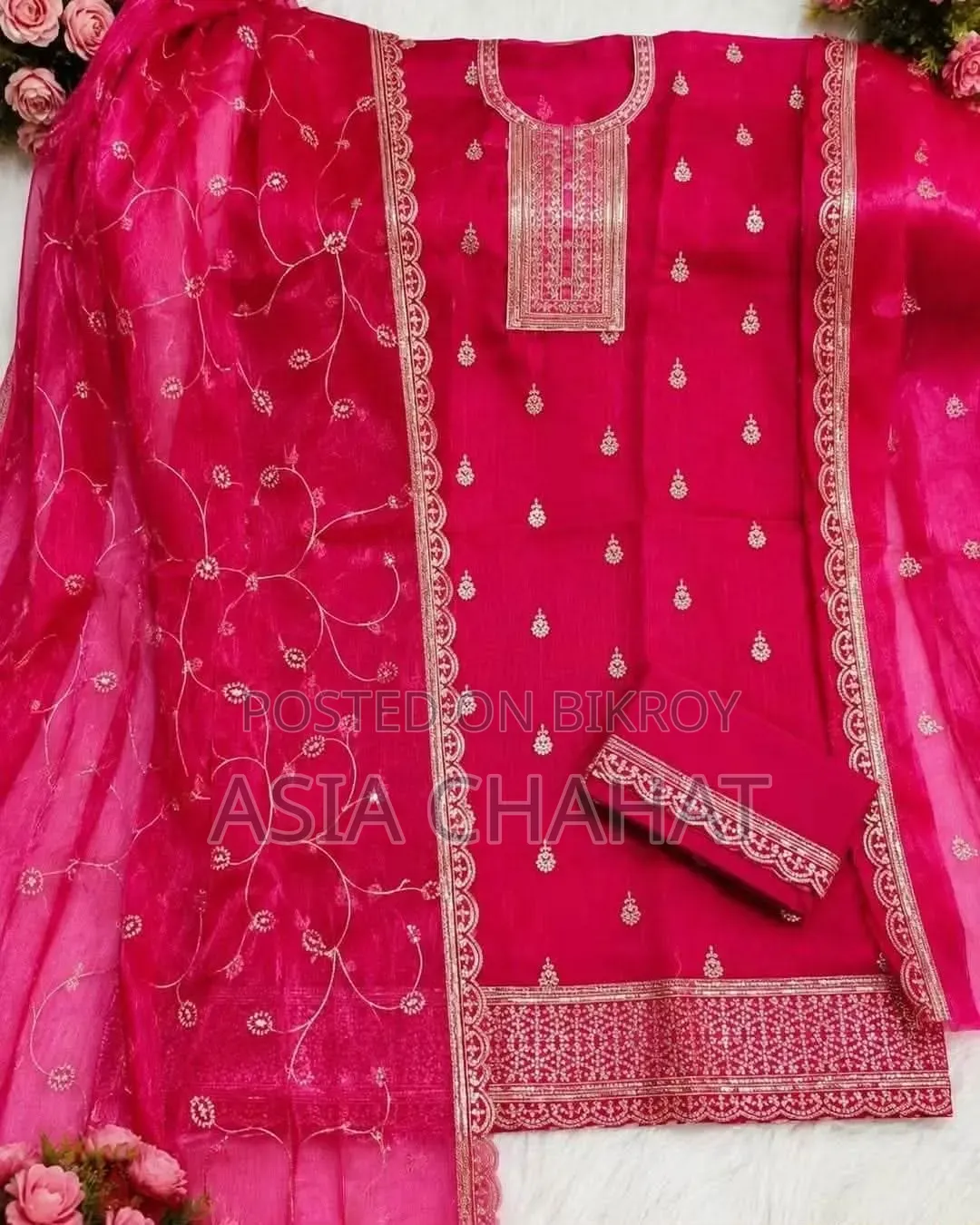 🧡✨ অরিজিনাল ইন্ডিয়ান জর্জেট থ্রিপিস