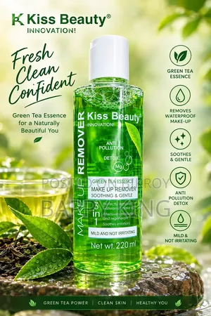 Kiss Beauty Green Tea Essence Make Up Remover (220 Ml)