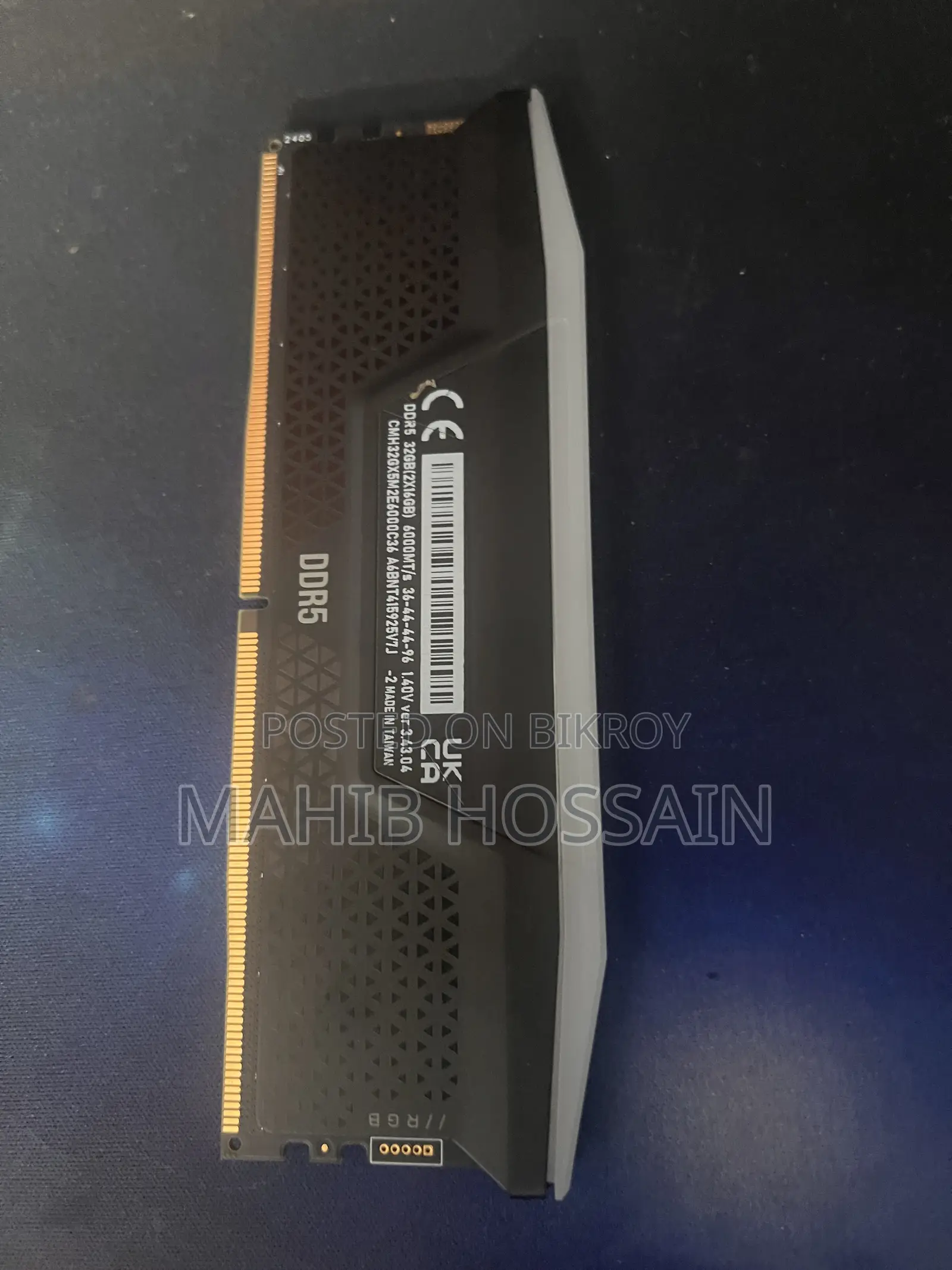Corsair VENGEANCE RGB 16GB DDR5 6000MHz ডেস্কটপ র‍্যাম (আজীবন ওয়ারেন্টি)