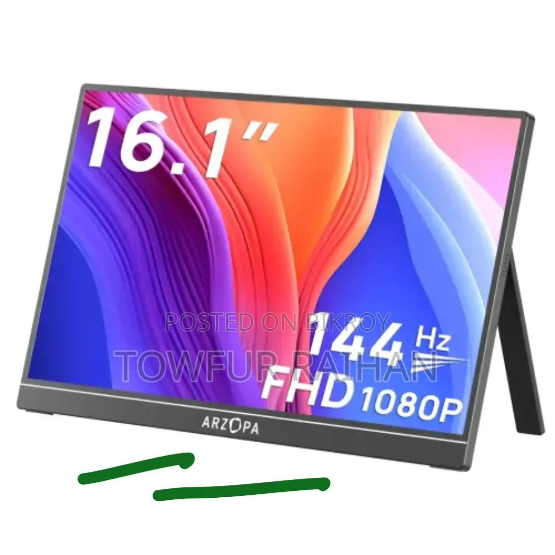 Arzopa Z1fc 144hz 16.1inch Portable Gaming Monitor
