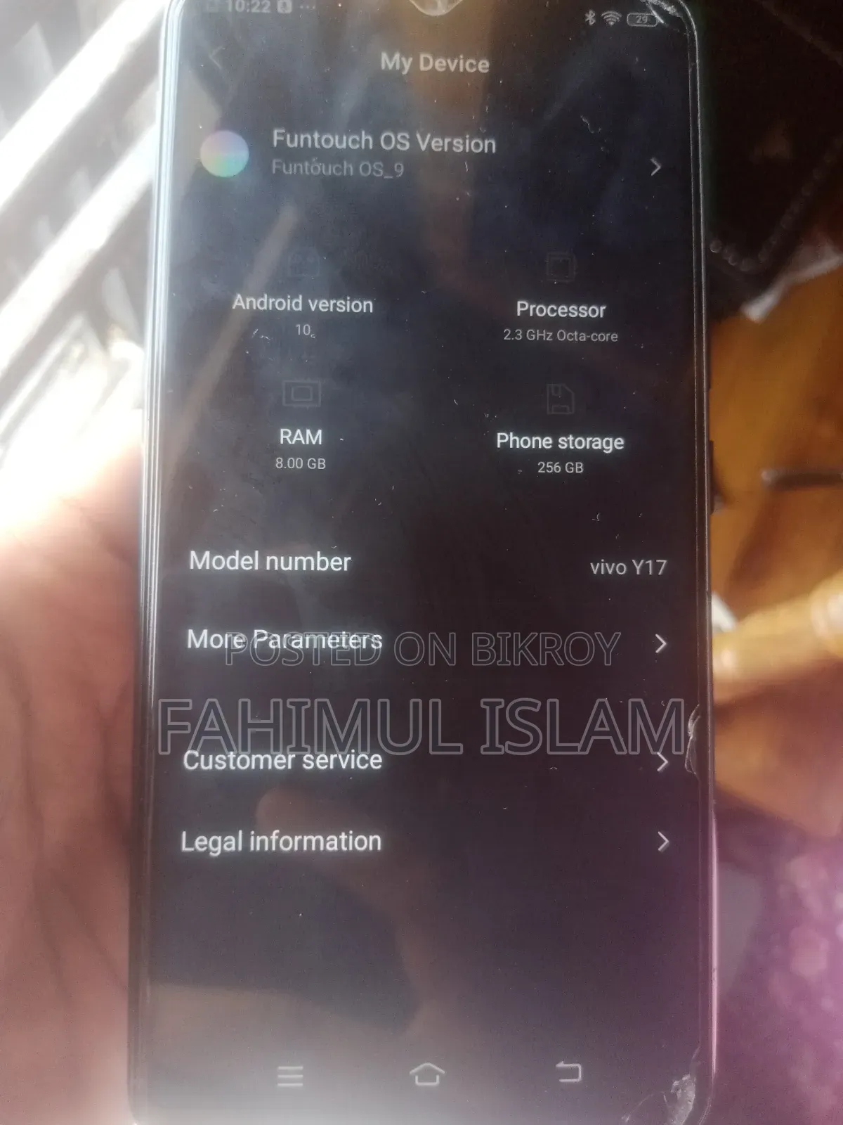 Vivo Y17 256 GB Blue