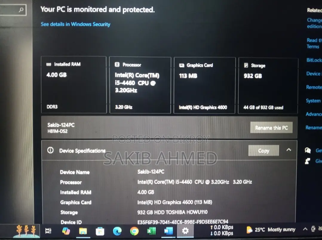 Desktop Computer 4GB Intel Core i5 HDD 1TB