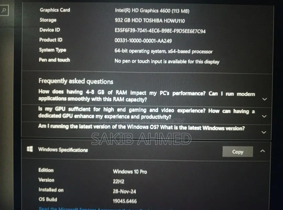 Desktop Computer 4GB Intel Core i5 HDD 1TB