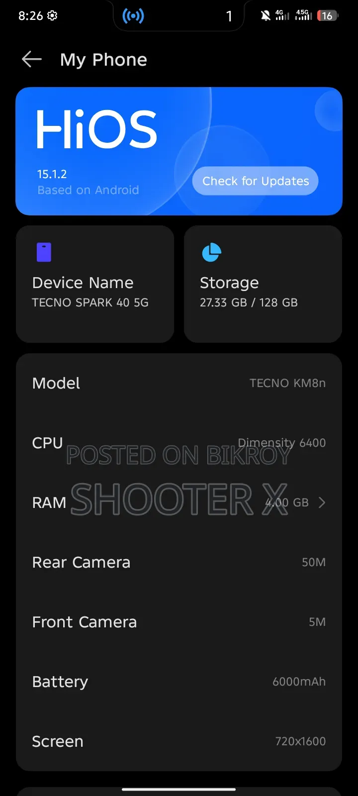 Tecno Spark 40 128 GB Black