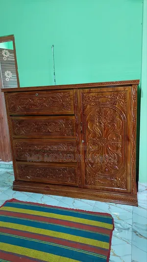 A custom-made 100% solid mahogany wood wardrobe is for sale.
