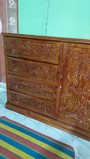 A custom-made 100% solid mahogany wood wardrobe is for sale.