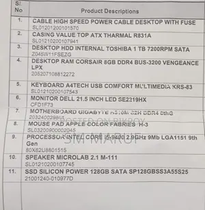 Desktop Computer 8GB Intel Core i5 HDD 1TB