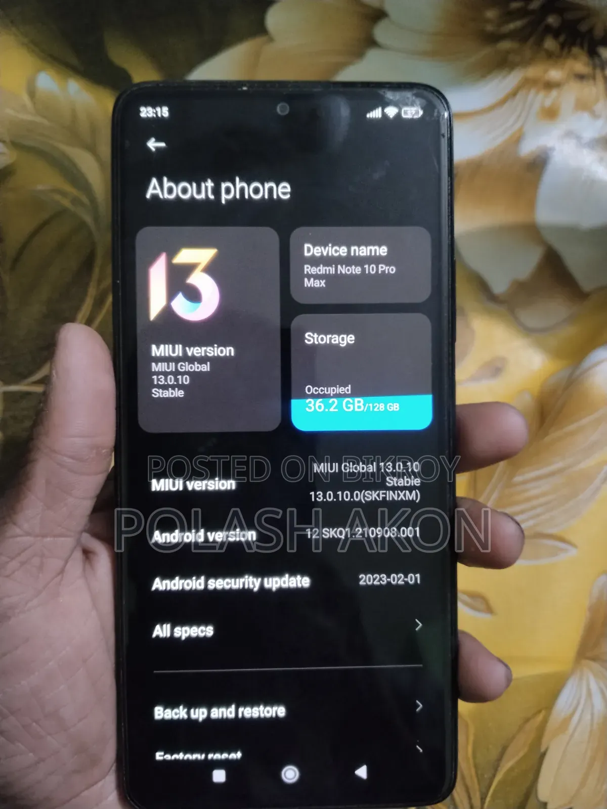 Xiaomi Redmi Note 10 Pro Max ১২৮ জিবি ব্ল্যাক