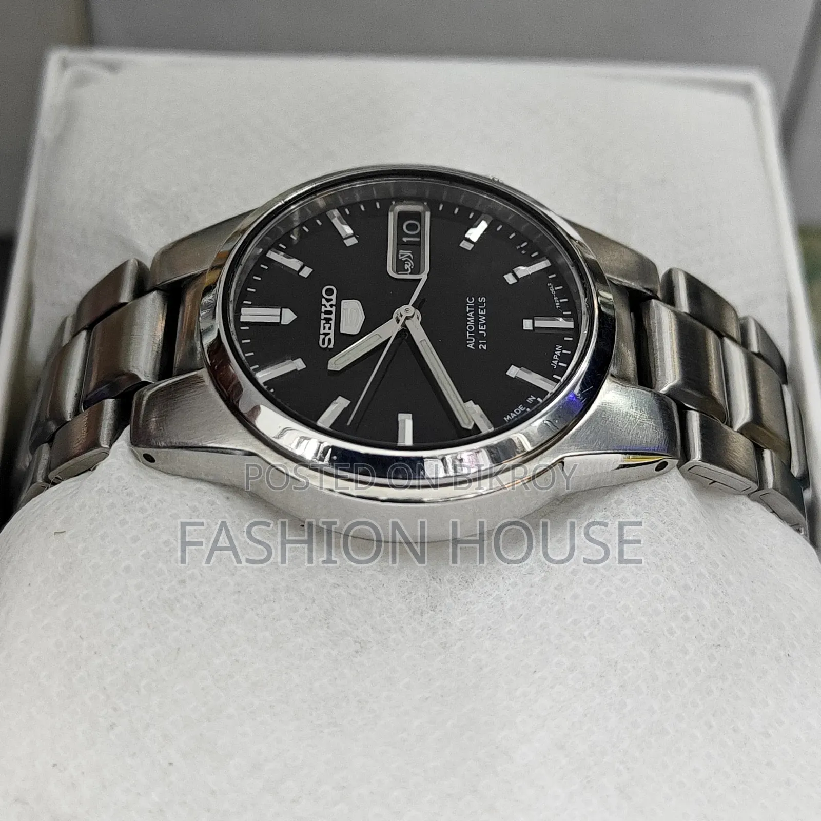 Seiko 5 Automatic 21 Jewels Men's Watch | Black Dial | Stainless Steel