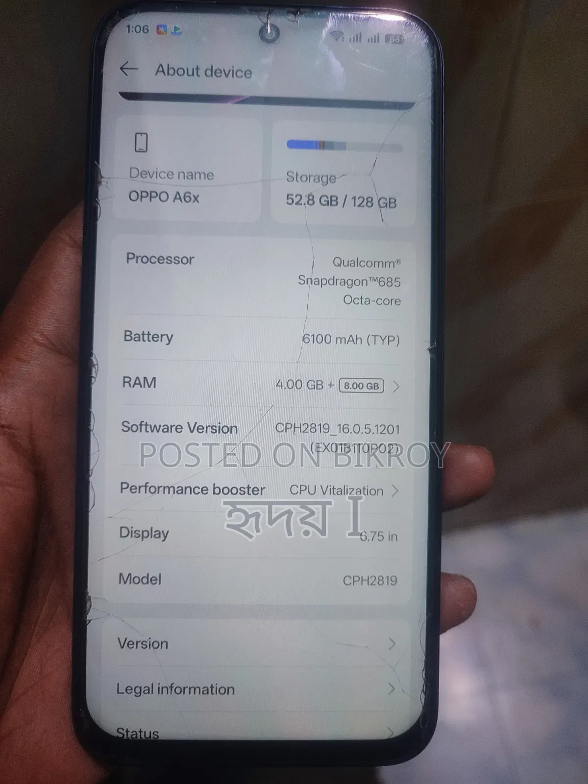 Oppo A6x 128 GB Purple