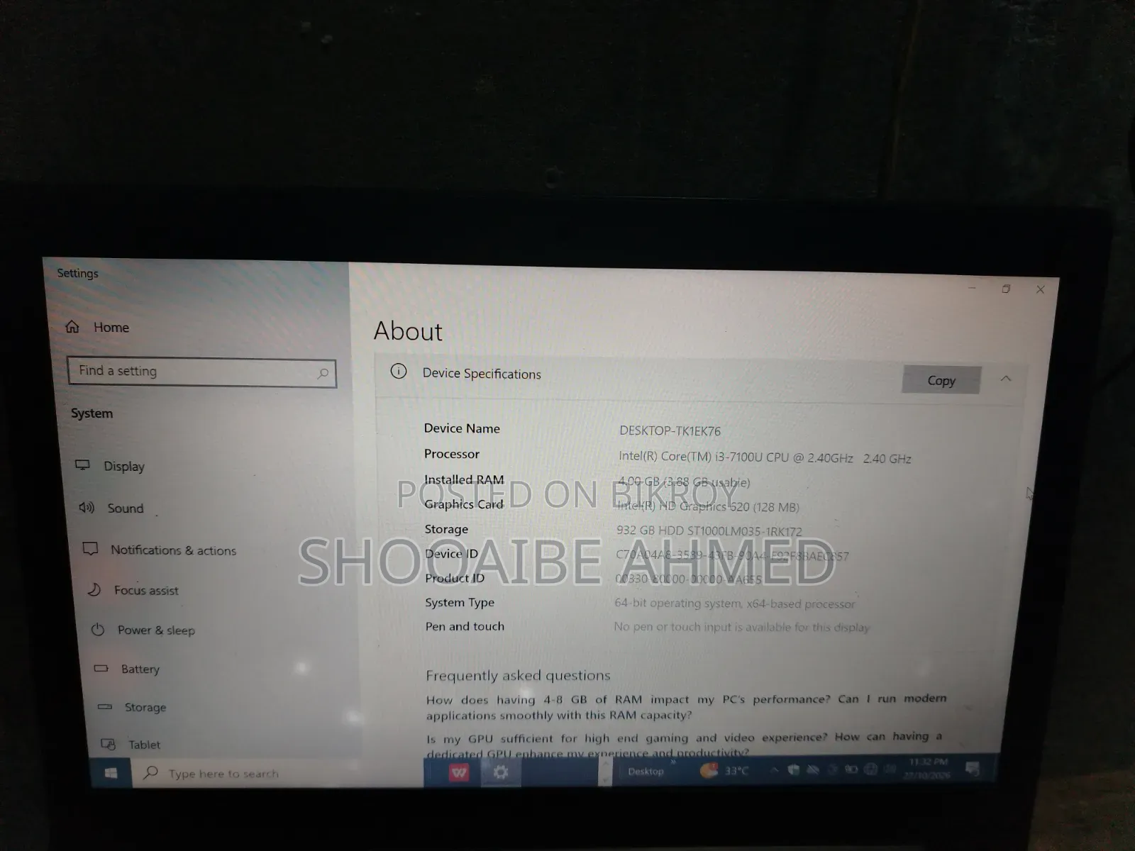 Laptop Lenovo Ideapad 3 4GB Intel Core i3 HDD 1T