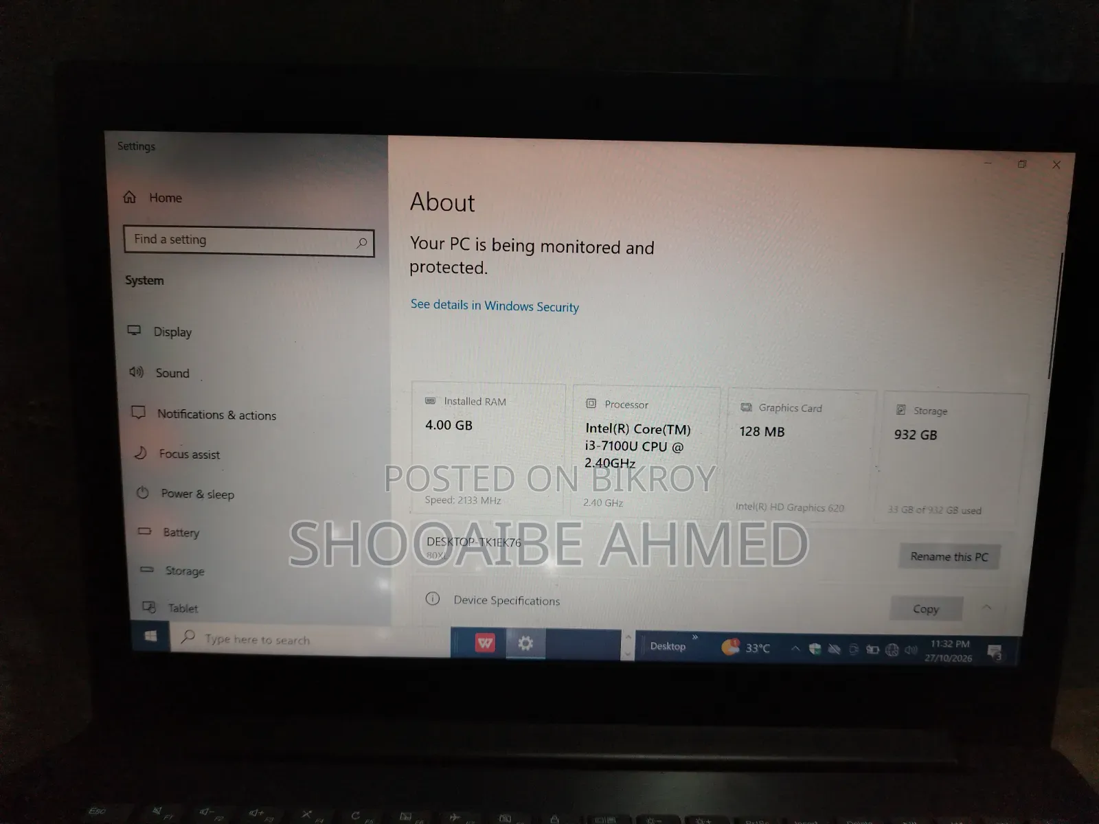 Laptop Lenovo Ideapad 3 4GB Intel Core i3 HDD 1T