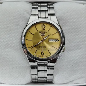 Seiko 5 Automatic Watch | 21 Jewels | Golden Sunburst Dial | Vintage