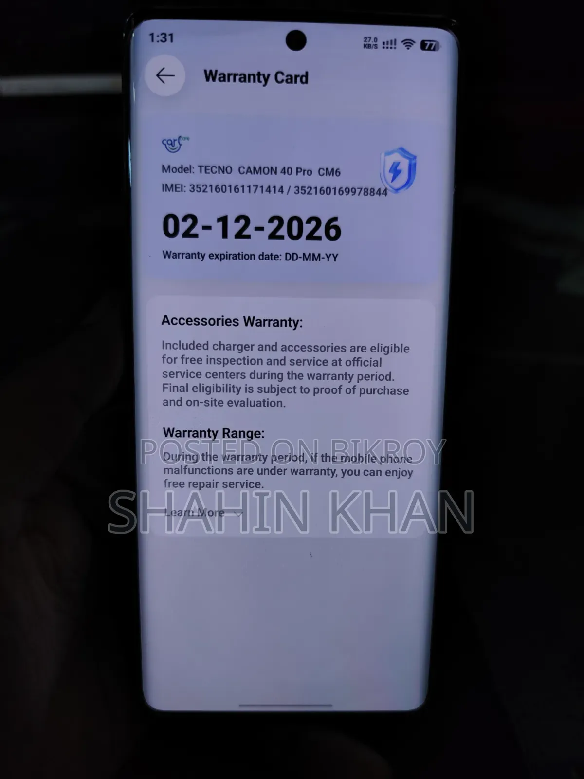 Tecno Camon 40 Pro 4G 256 GB Blue