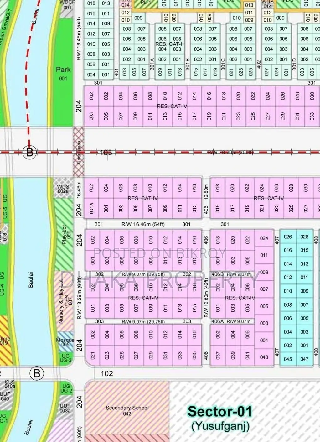 300 Feet Expressway 10 Katha North at Sector 1