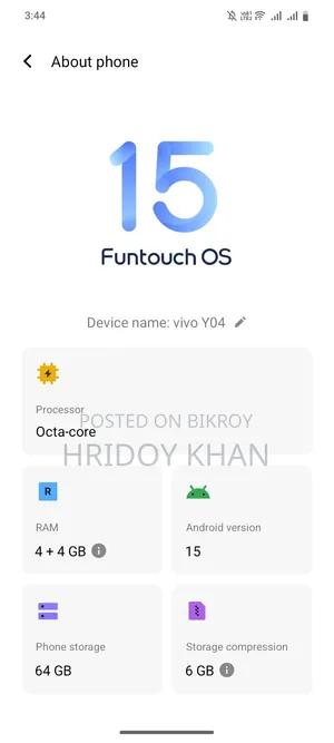 New Vivo Y04 64 GB