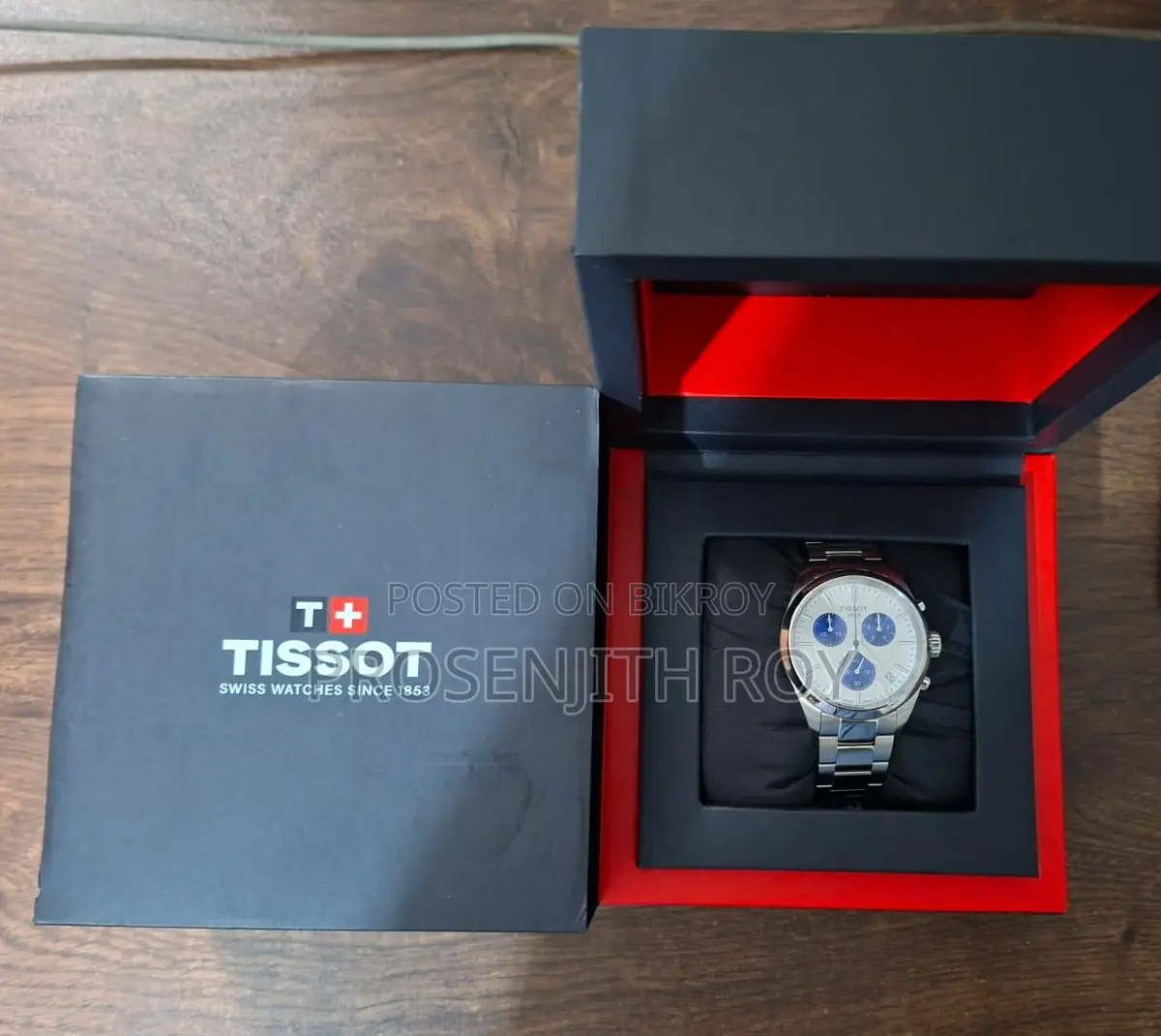 টিসো পিআর১০০ ক্রোনোগ্রাফ সিল্ভার/ব্লু – ফুল সেট, ওয়ারান্টি ২৬৮ সাল পর্যন্ত