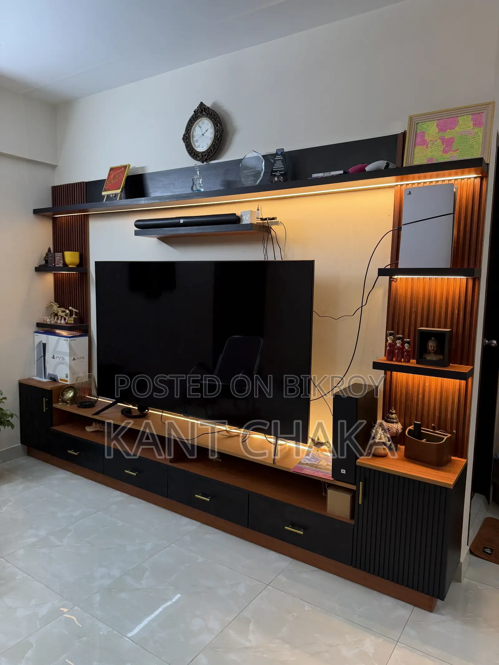 টিভি ওয়াল ক্যাবিনেট ১০x৭ ফুট