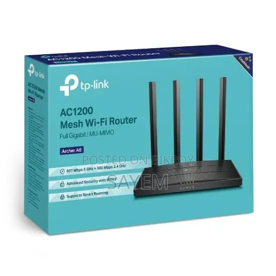 TP-Link Archer C6 AC1200 ডুয়াল-ব্যান্ড MU-MIMO গিগাবিট রাউটার