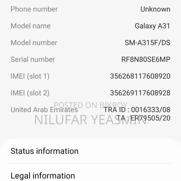 Samsung Galaxy A31 128 GB Blue