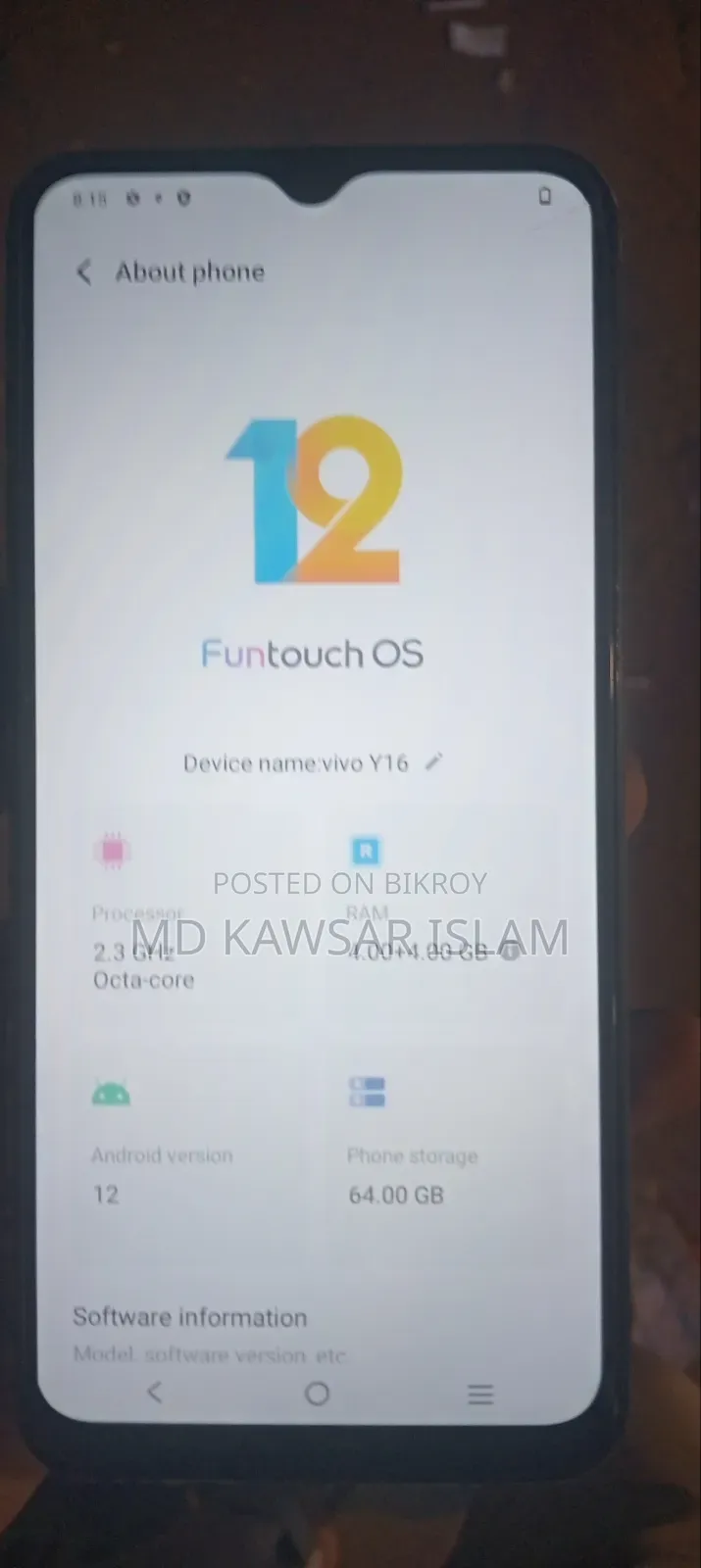 Vivo Y16 64 GB Gray