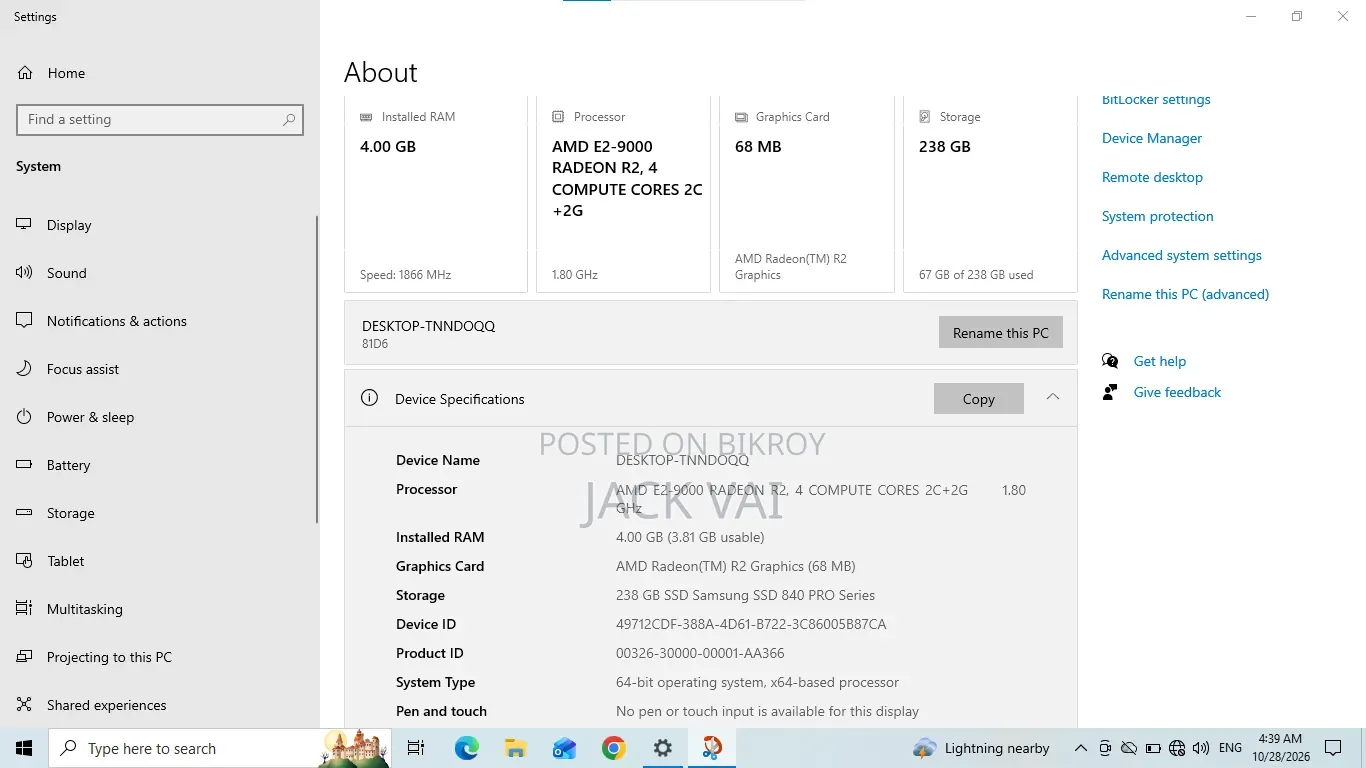 Laptop Lenovo IdeaPad 330 4GB AMD SSD 256GB