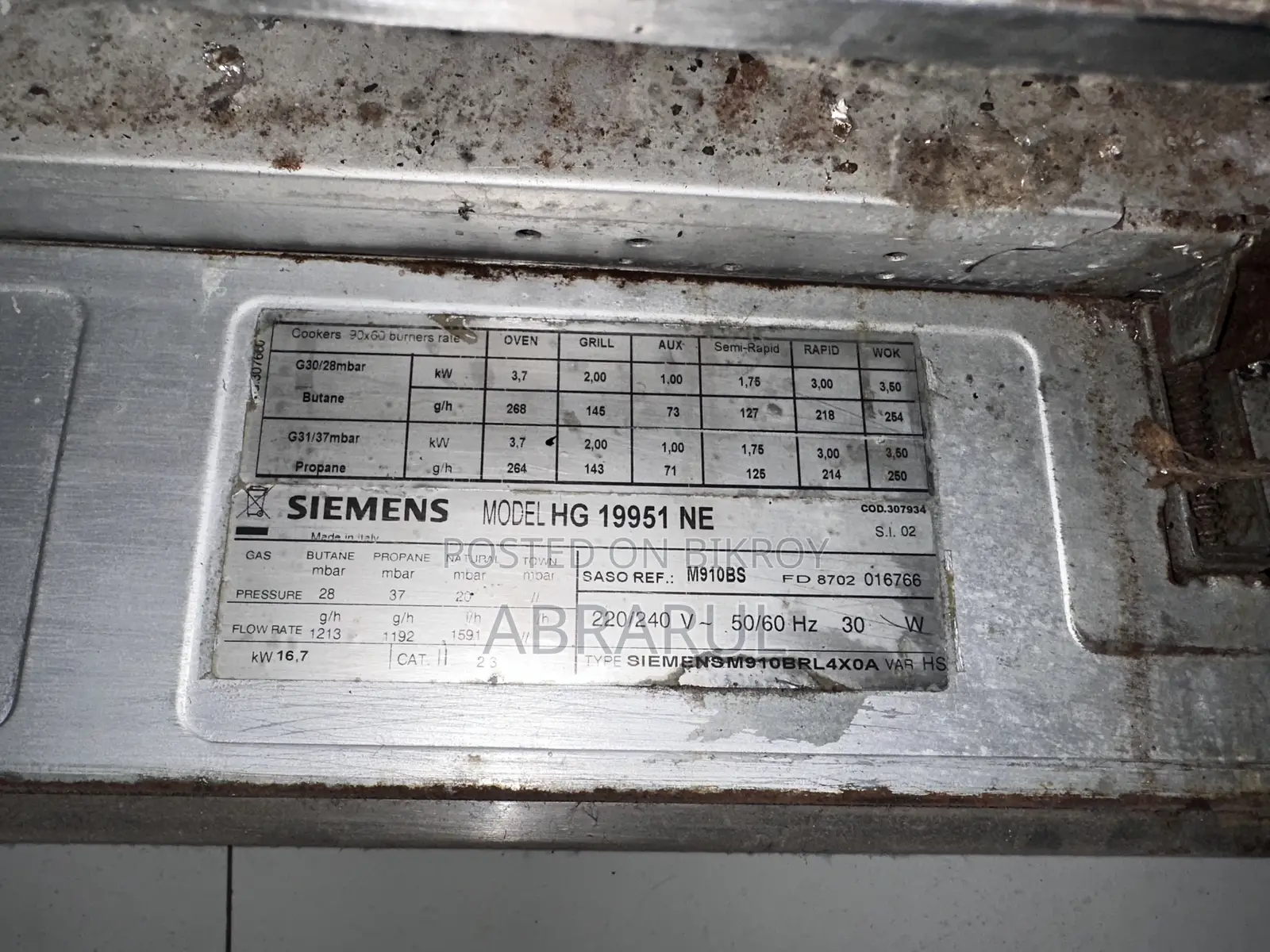 Gas Stove Plus Oven