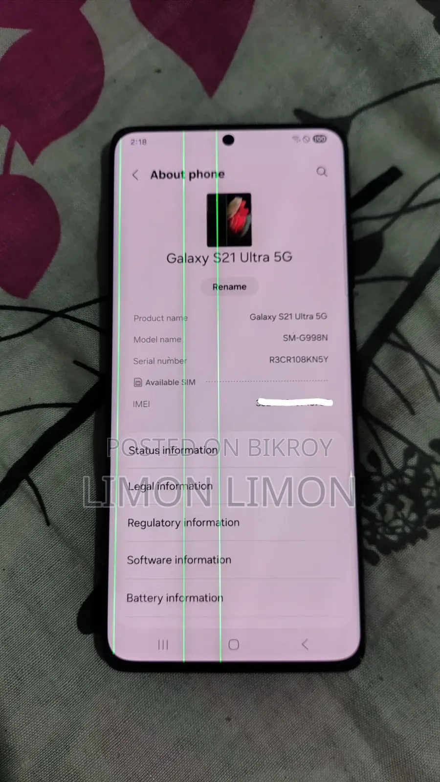 Samsung Galaxy S21 Ultra 5G 256 GB Green