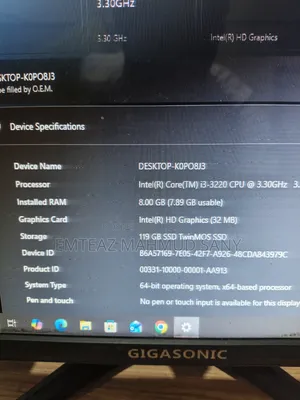 Desktop Computer 3XS Edge Glacier 8GB Intel Core i3 SSD 128GB