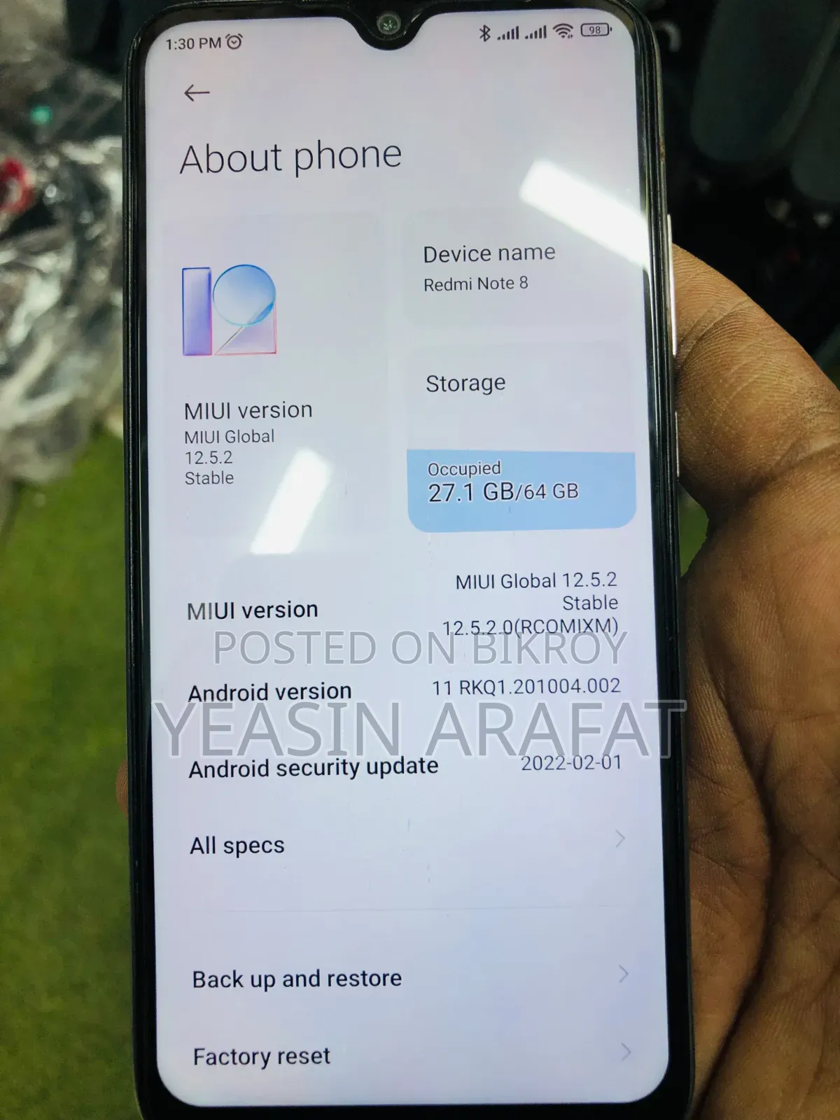 শাওমি রেডমি নোট ৮ ৬৪ জিবি সিলভার
