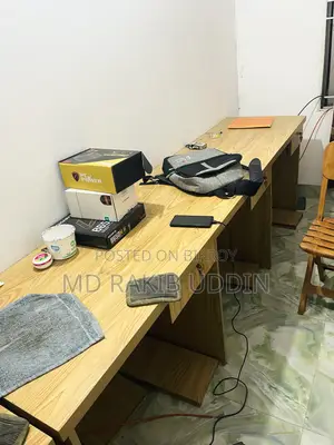 2 office desks with 6 seats are for sale.