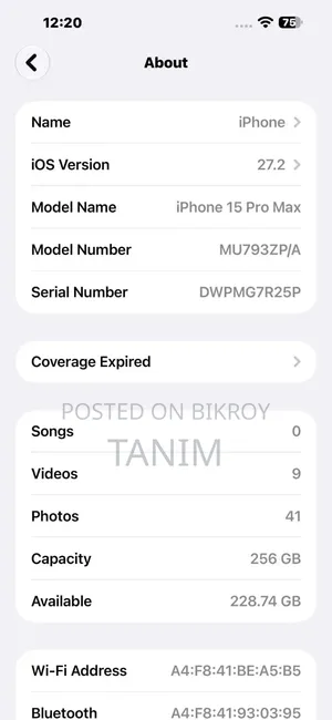 Apple iPhone 15 Pro Max 256 GB Silver